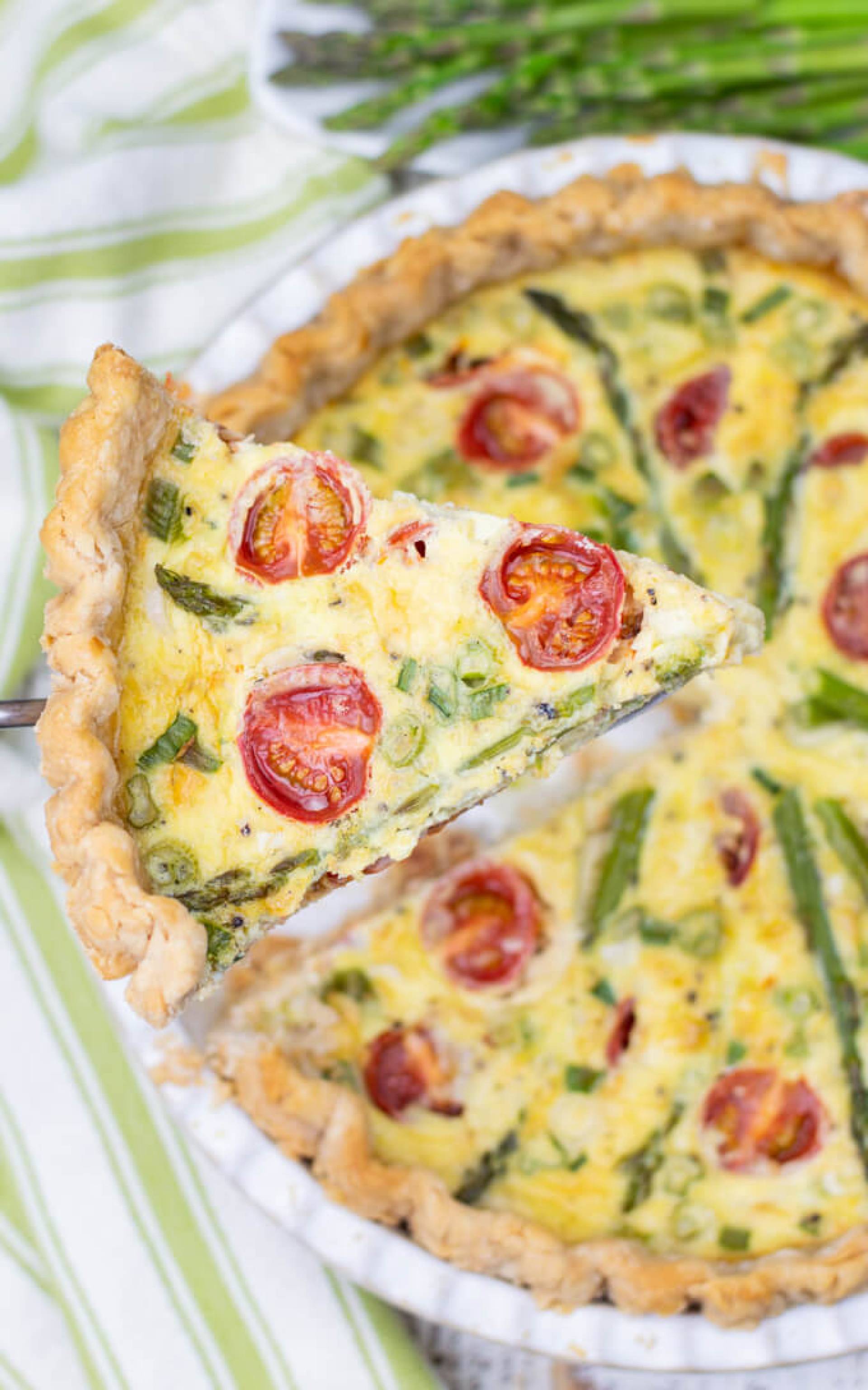 Asparagus Tomato & Feta Quiche