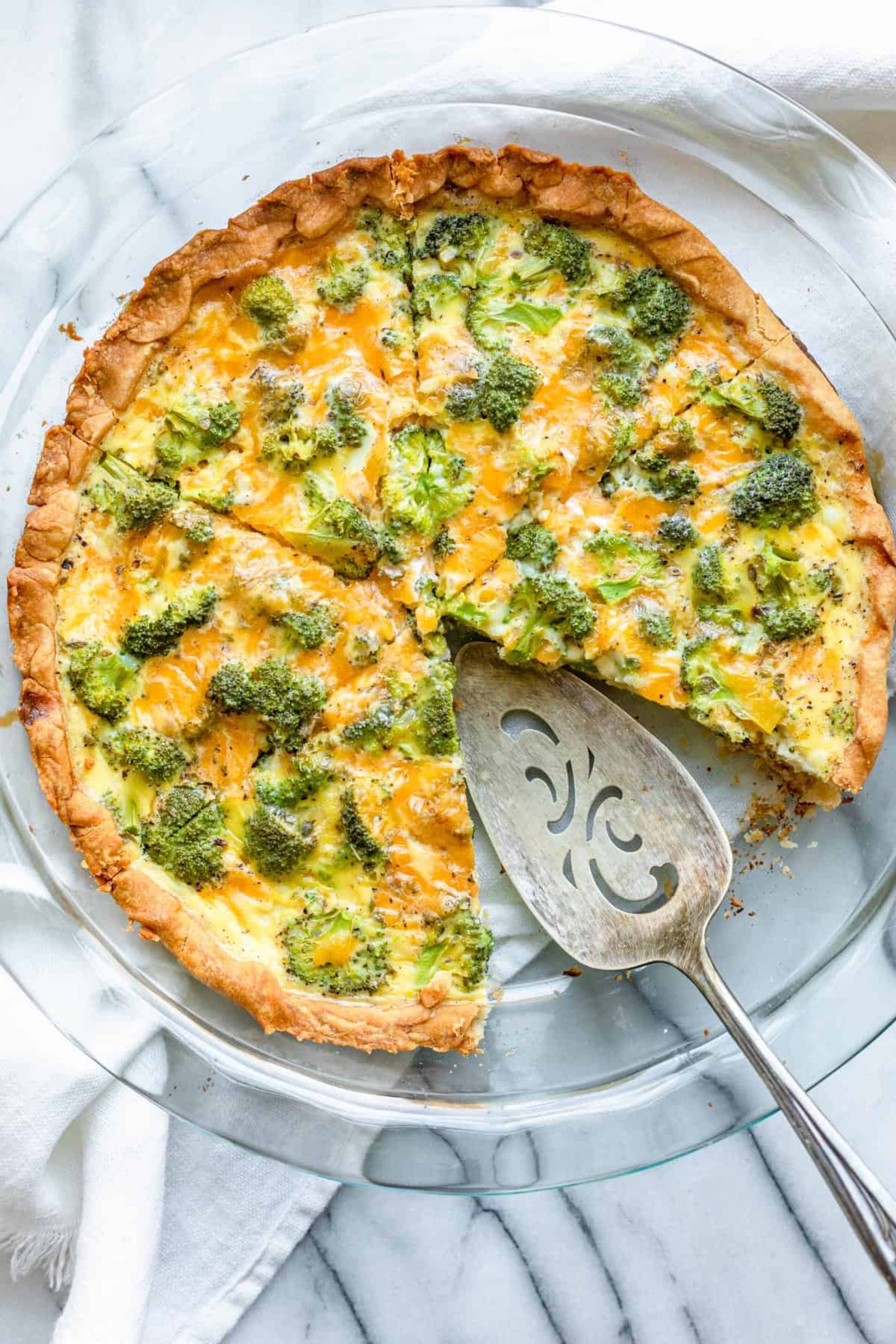 Broccoli Ham & Cheddar Quiche