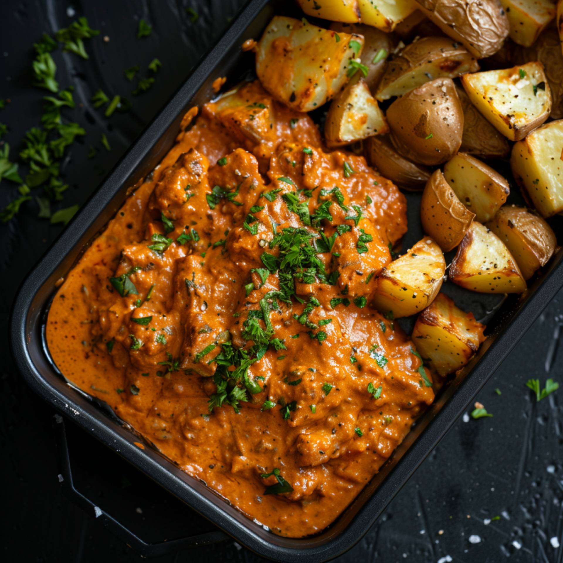 Chicken alla Vodka w Potatoes (Gluten-Free)