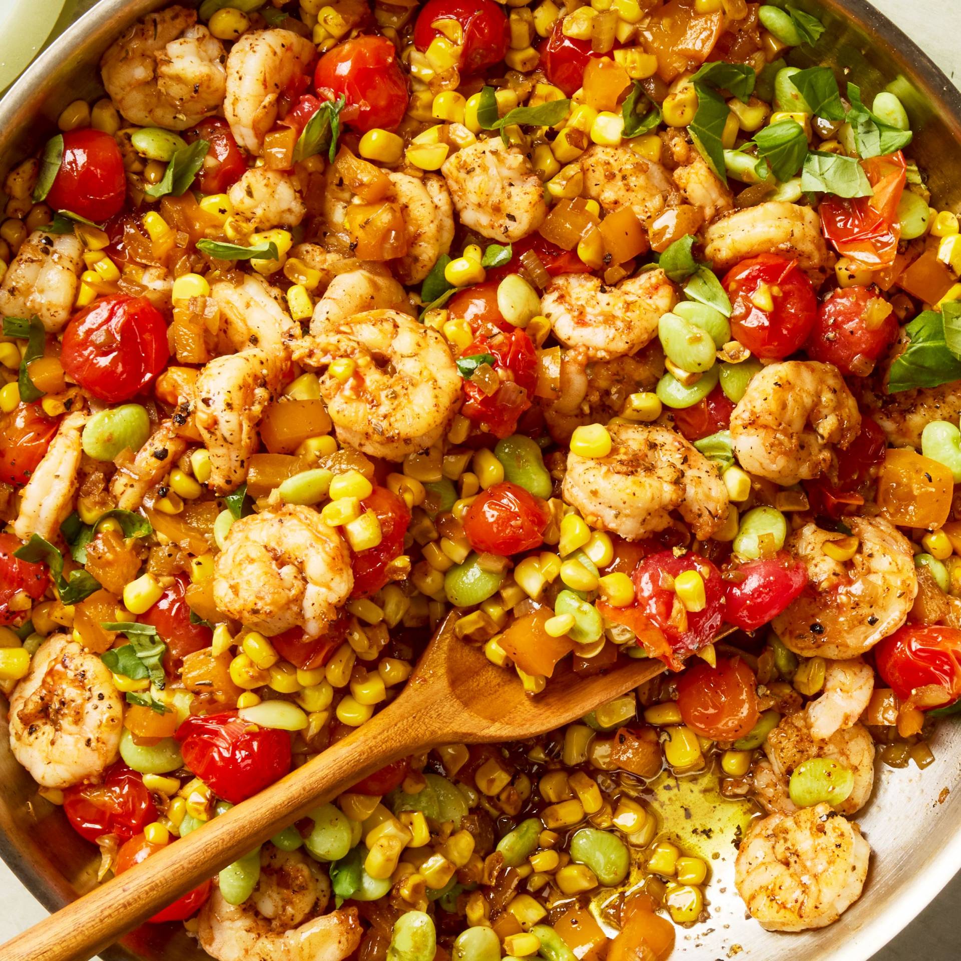 Grilled Shrimp Succotash